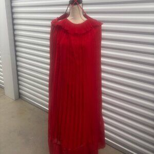 Free Generation Los Angeles Red Pleated Halter Maxi Dress | Size Small NWT